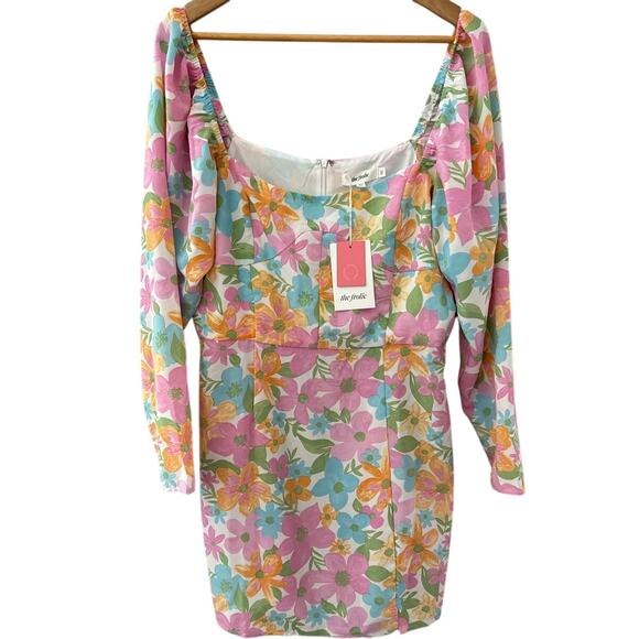 The Frolic Floral Print Square Neck Mini Dress Multi Size 10 - Picture 2 of 9